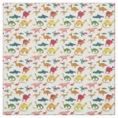 Tissu Dinosaures colorés amusants (Échantillon)