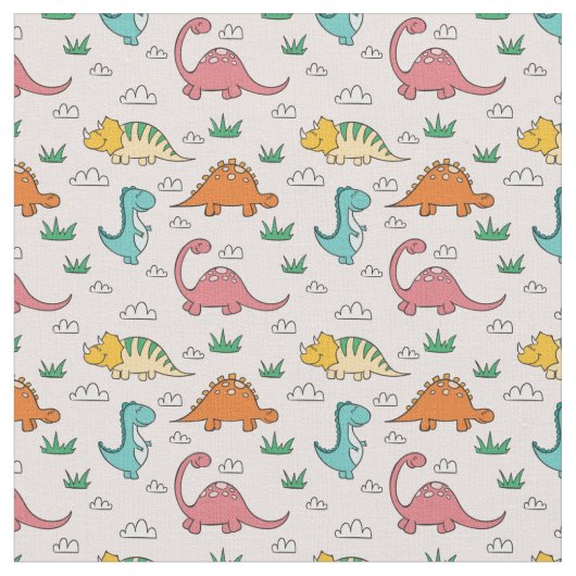 Tissu Dinosaures Mignons (Fermer)