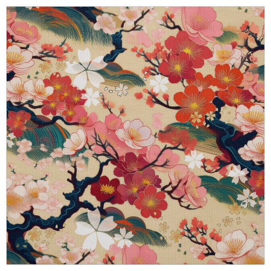 Tissu d'inspiration kimono japonaise (Échantillon)
