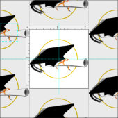 Tissu Diplôme et Casquette de grade (Carreau)