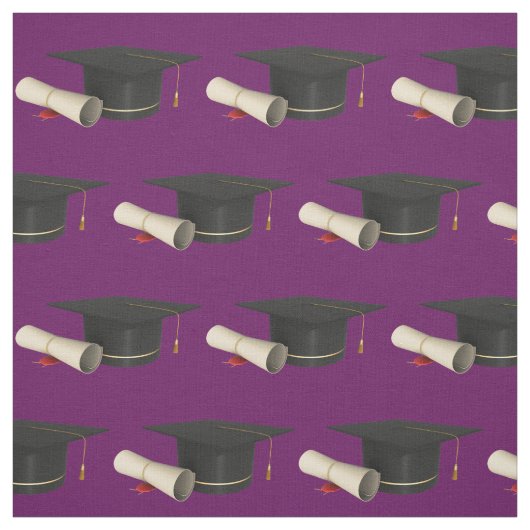 Tissu Diplôme et diplôme en violet (Échantillon)