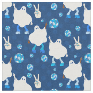 Tissu disco halloween fantôme africain bleu
