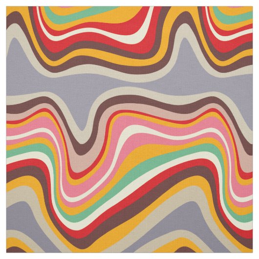 Tissu discothèque à ondes rétro (Échantillon)