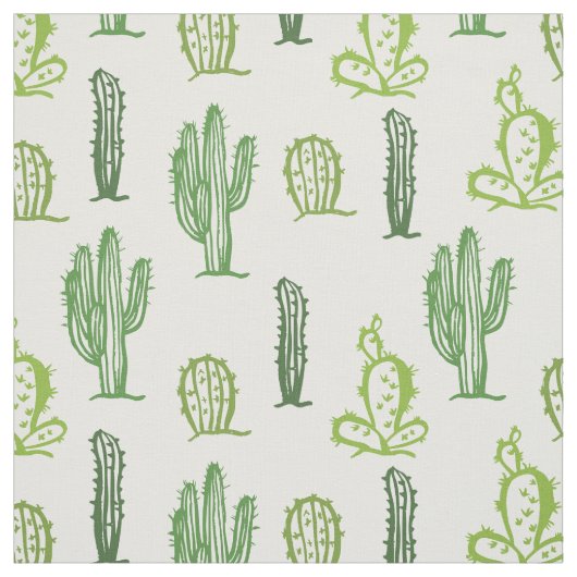 Tissu Divers cactus verts motif (Échantillon)