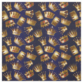 Tissu Divers couronnes or motif (Échantillon)
