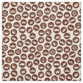 Tissu Diverses couronnes brun motif (Échantillon)