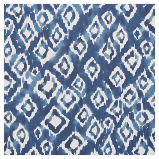 Tissu DIVY UP DIAMONDS Geo Indigo Boho Ikat (Échantillon)