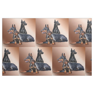 Tissu Doberman Family Dog Breed Fabric