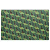 Tissu Doberman Pinscher sur les cubes verts (Fat Quarter)