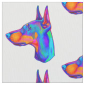 Tissu Dobermann Pincher en couleurs (fermé)