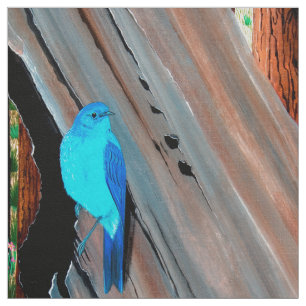 Tissu d'oiseaux bleu de montagne