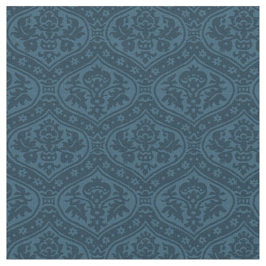 Tissu Doll Scale Renaissance Damask, Prussian Blue (Fermer)