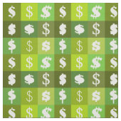 Tissu Dollar signe argent motif (Échantillon)