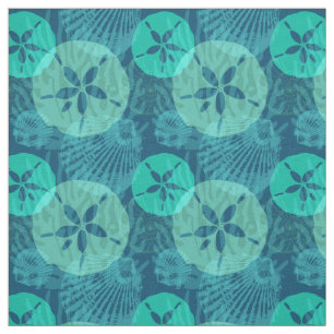 Tissu Dollars et coquillages de sable de plage Ocean Blu