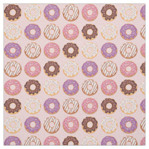Tissu Donuts glacés roses avec motif de pépites pour fêt