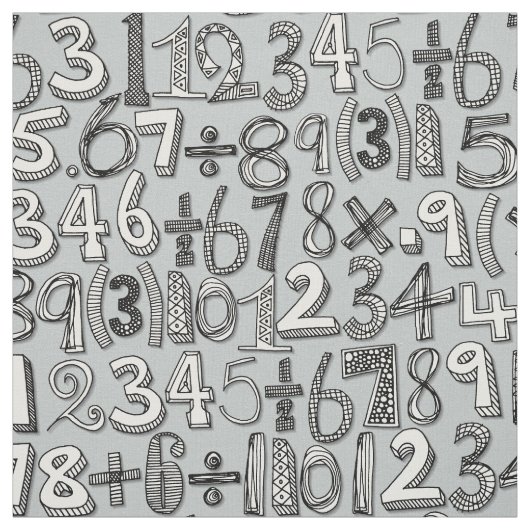 Tissu doodle mathématique (Échantillon)