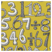 Tissu doodle mathématique jaune (Fermer)