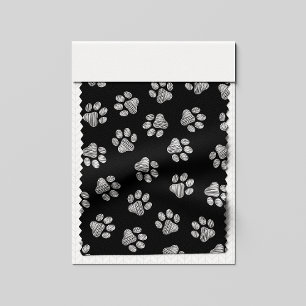 Tissu Doodle Paws, pattes de chien, pattes blanches