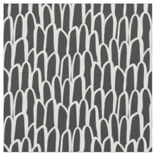 Tissu Doodle vagues mudcloth mod géométrique simple noir