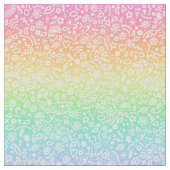 Tissu Doodles sur Pastel Rainbow Gradient Fabric (Fermer)
