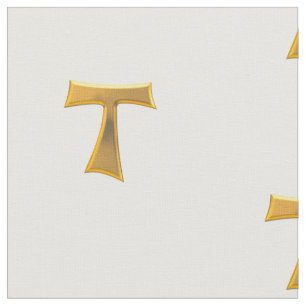 Tissu d'or de symbole de Tau