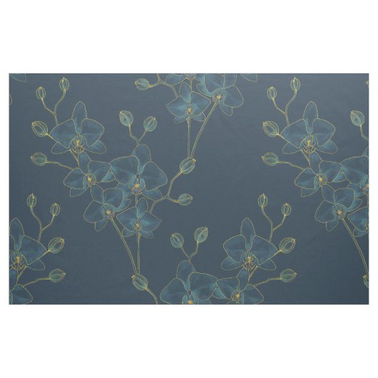 Tissu d'orchidée bleu doux (Fat Quarter)