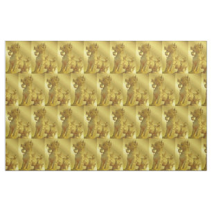 tissu doré, beau textile coloré de maison