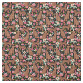 Tissu doreur à chien floral noir (Échantillon)