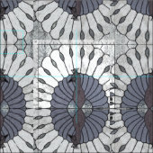 Tissu Double vue de paon (Carreau)