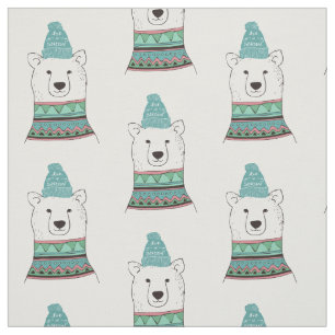 Tissu d'ours blanc
