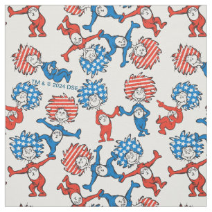 Tissu Dr Seuss Chose Une Chose Deux Motifs du drapeau