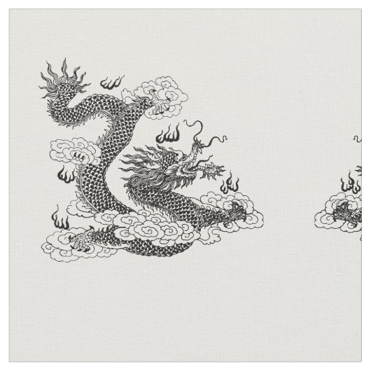 Tissu Dragon asiatique (Fermer)
