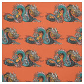 Tissu dragon asiatique (Échantillon)