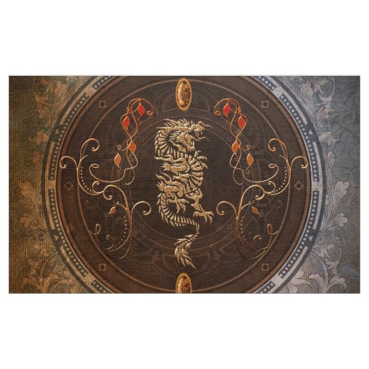 Tissu Dragon chinois d'or (Yard)