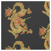 Tissu Dragon chinois rouge et or (fermé)