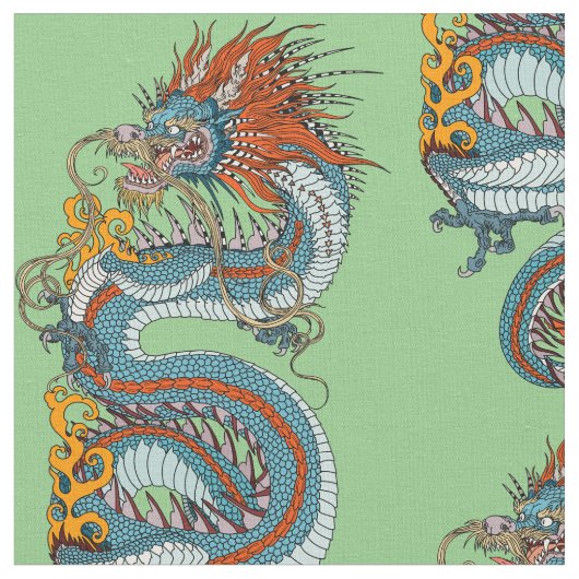 Tissu Dragon chinois traditionnel (Fermer)