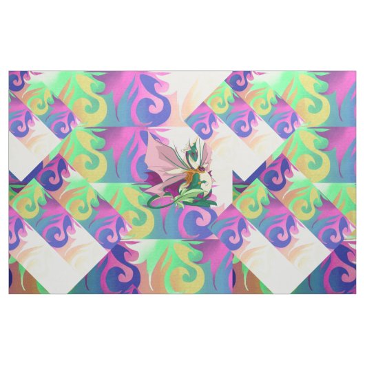 Tissu Dragon de fleur (Fat Quarter)