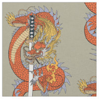 Dragon japonais avec épée de katana