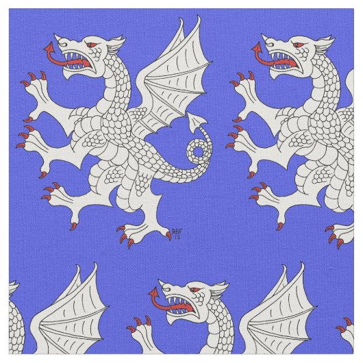 Tissu Dragon Rampant Argent (Fermer)