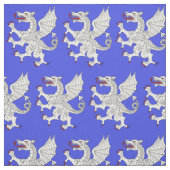 Tissu Dragon Rampant Argent (Échantillon)