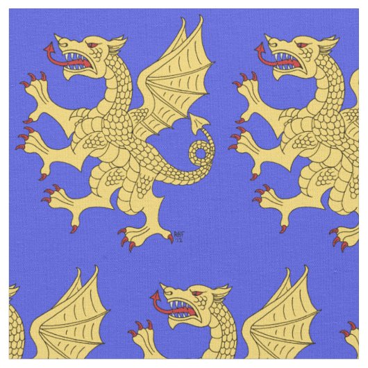 Tissu Dragon Rampant Ou (Fermer)