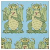Tissu Dragon vert mignon (Fermer)
