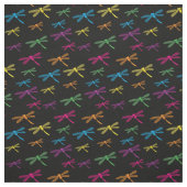 Tissu Dragonflies Colorée Dragonfly Rainbow Black (Échantillon)