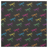 Tissu Dragonflies Colorée Dragonfly Rainbow Black (Échantillon)