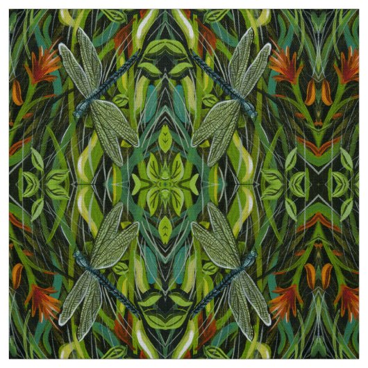 Tissu Dragonfly vert (Échantillon)