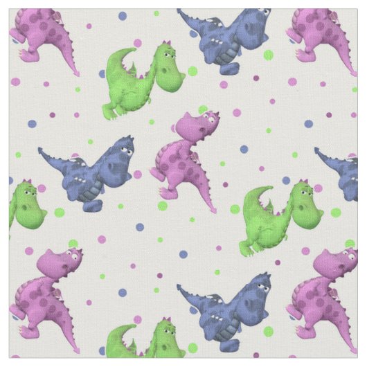 Tissu Dragons comiques mignons de style (Fermer)