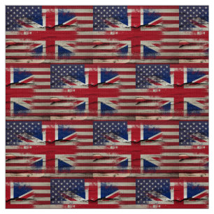 Tissu Drapeau américain britannique de la peinture de
