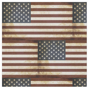 Tissu Drapeau américain déprimé Vintage patriotique