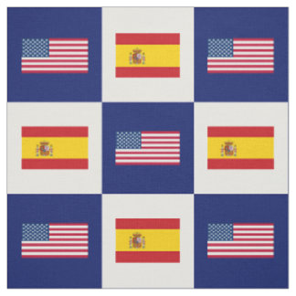 Tissu Drapeau américain, Espagne Drapeau bleu et blanc