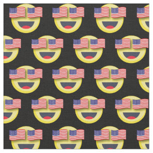 Tissu Drapeau américain Patriotique Visage Heureux 4 jui